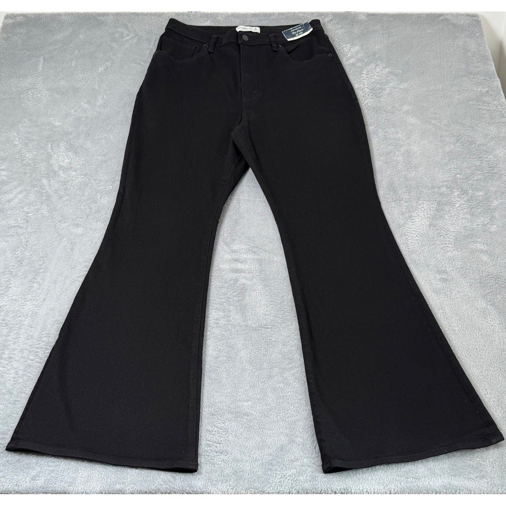 Abercrombie Fitch Jeans Womens 14 Black High Rise The Flare Retro‎ Y2k Boho